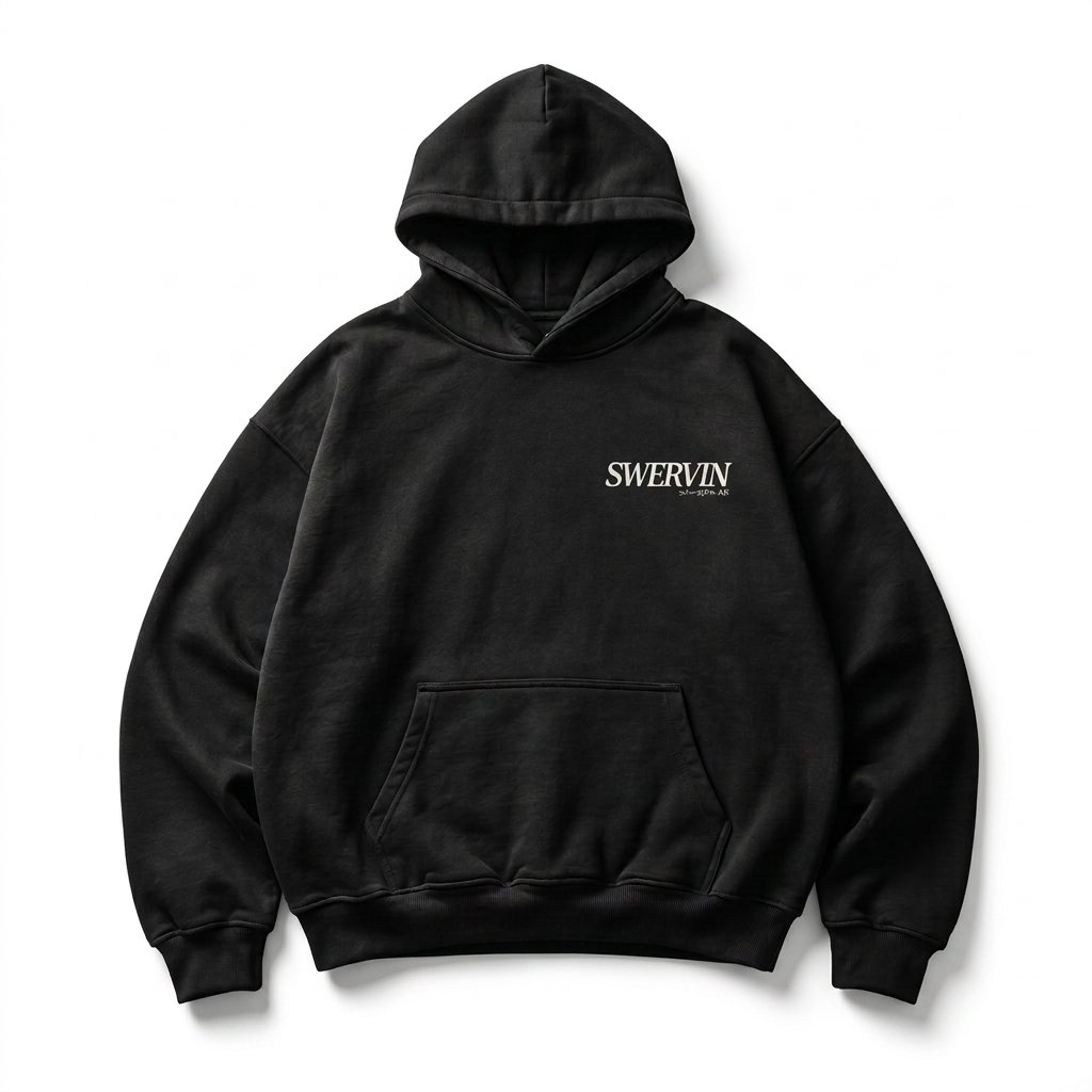 Swervin White logo hoodie